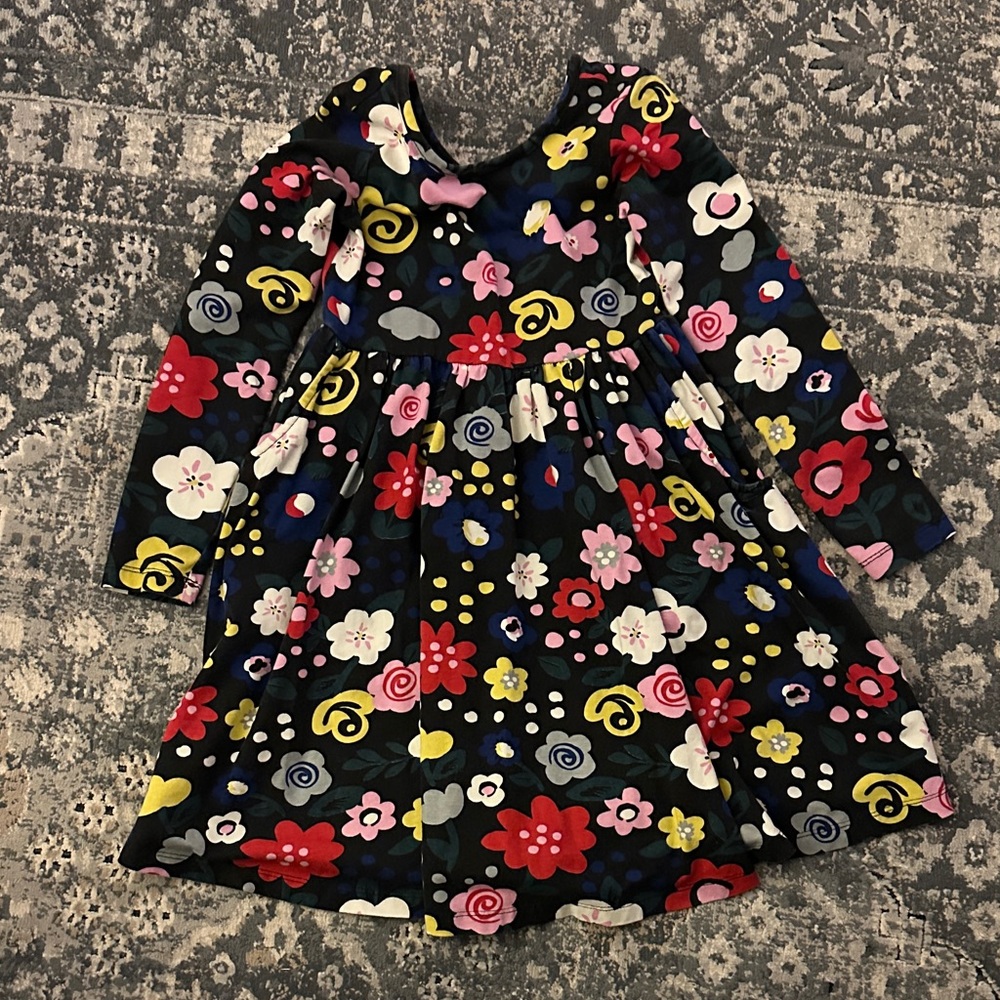 Hanna Andersson Kids Dress - Black with Multicolor Floral